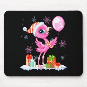 Christmas Flamingo Pajama Matching Santa Hat Xmas  Mouse Pad