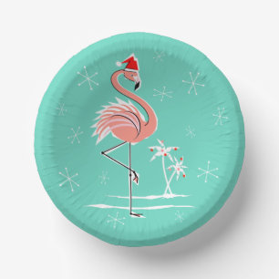 Christmas Flamingo  Paper Plate