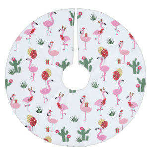 Christmas Flamingo Party   Holidays Brushed Polyester Tree Skirt