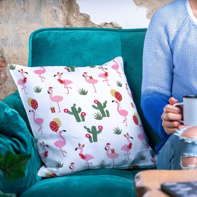 Christmas Flamingo Party | Holidays Cushion (Creator Uploaded)