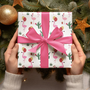 Christmas Flamingo Party   Holidays Wrapping Paper