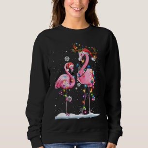 Christmas Flamingo Santa Hat Xmas Lights Flamingo  Sweatshirt