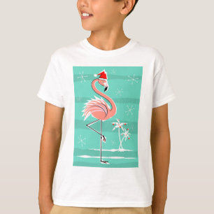 Christmas Flamingo Stripe t-shirt kid's