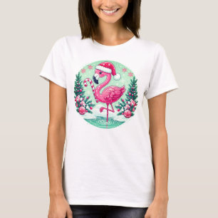 Christmas Flamingo Sublimation Clipart-10424 T-Shirt