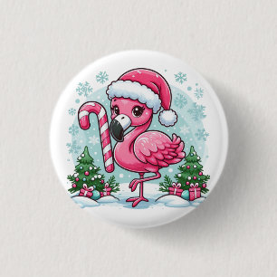 Christmas Flamingo Sublimation Clipart  3 Cm Round Badge