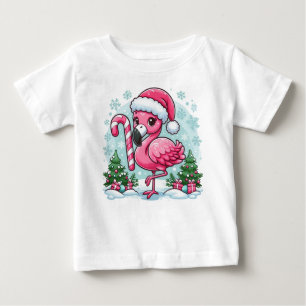 Christmas Flamingo Sublimation Clipart  Baby T-Shirt