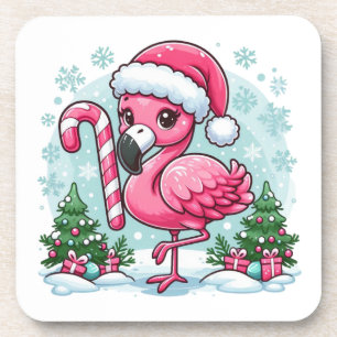Christmas Flamingo Sublimation Clipart  Coaster