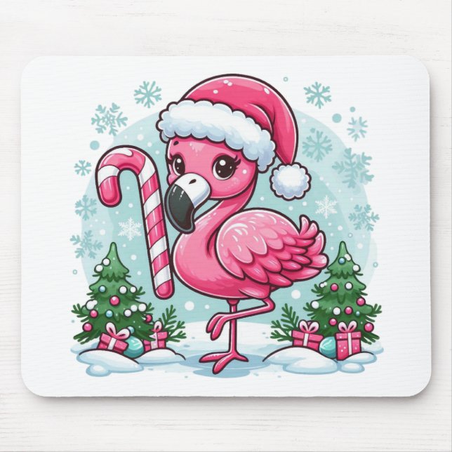 Christmas Flamingo Sublimation Clipart  Mouse Pad (Front)
