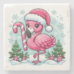 Christmas Flamingo Sublimation Clipart  Stone Coaster
