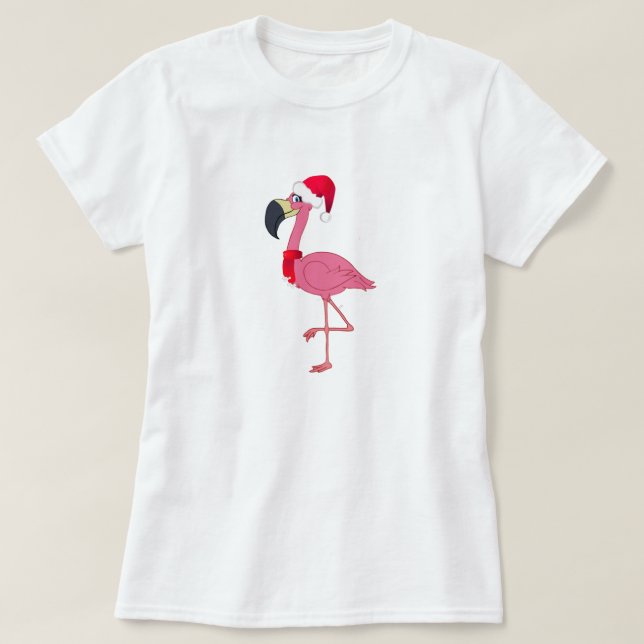 Christmas Flamingo T-Shirt (Design Front)