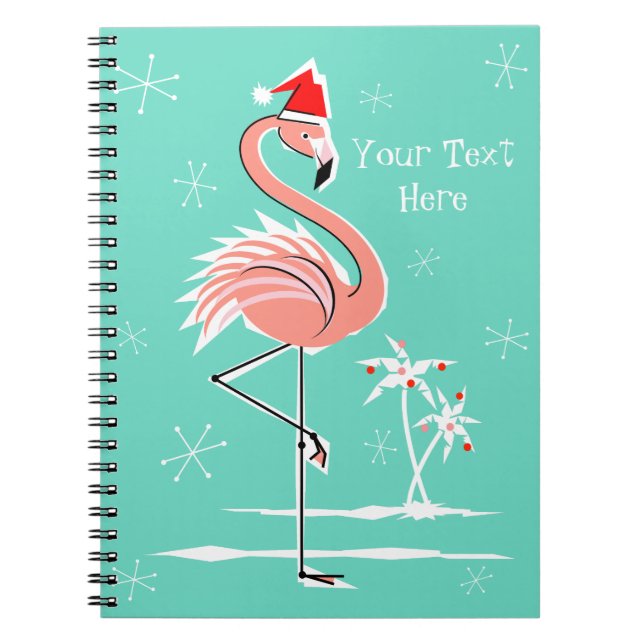 Christmas Flamingo Text notebook (Front)