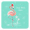 Christmas Flamingo Text sticker round