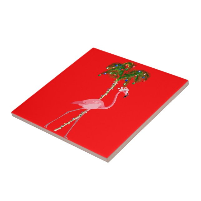 Christmas Flamingo Tile (Side)