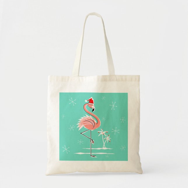Christmas Flamingo tote bag (Front)