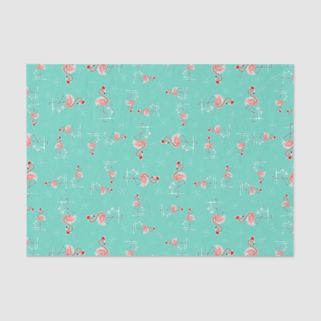 Christmas Flamingo Twist tissue paper (Front)