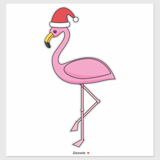 Christmas Flamingo with Santa Hat (Sheet)