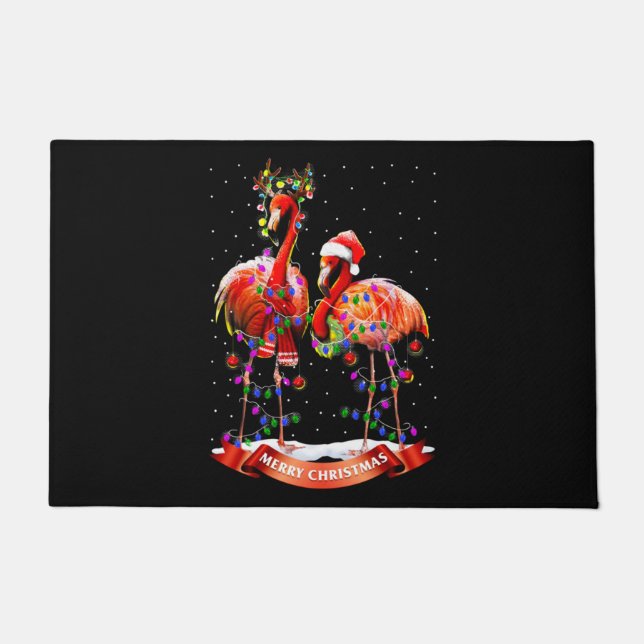 Christmas Flamingos Classic Doormat (Front)