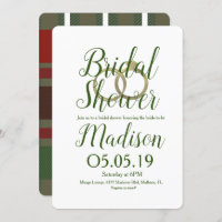 Christmas Flannel Plaid Foil Rings Bridal Shower