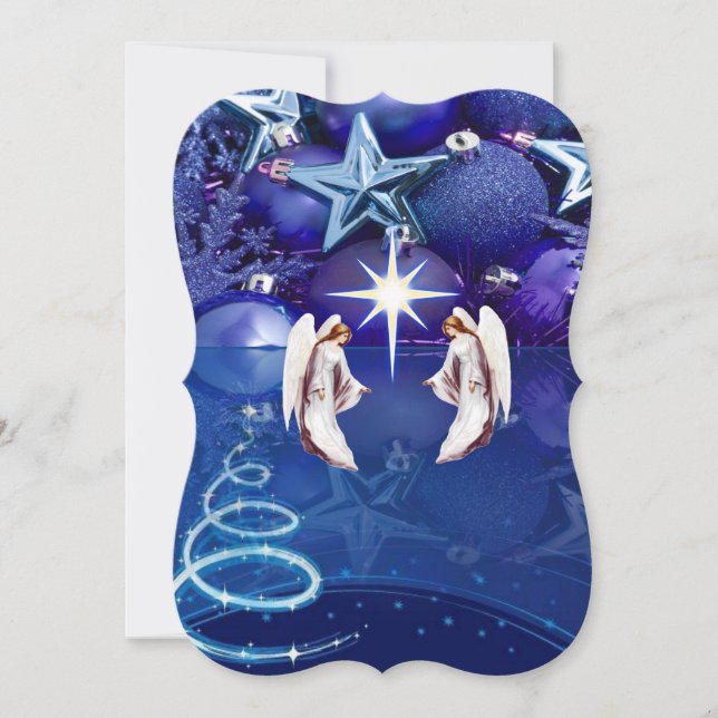 Christmas Flat Greeting Card, Christmas Angel Card (Front)