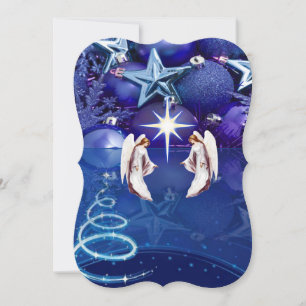 Christmas Flat Greeting Card, Christmas Angel Card