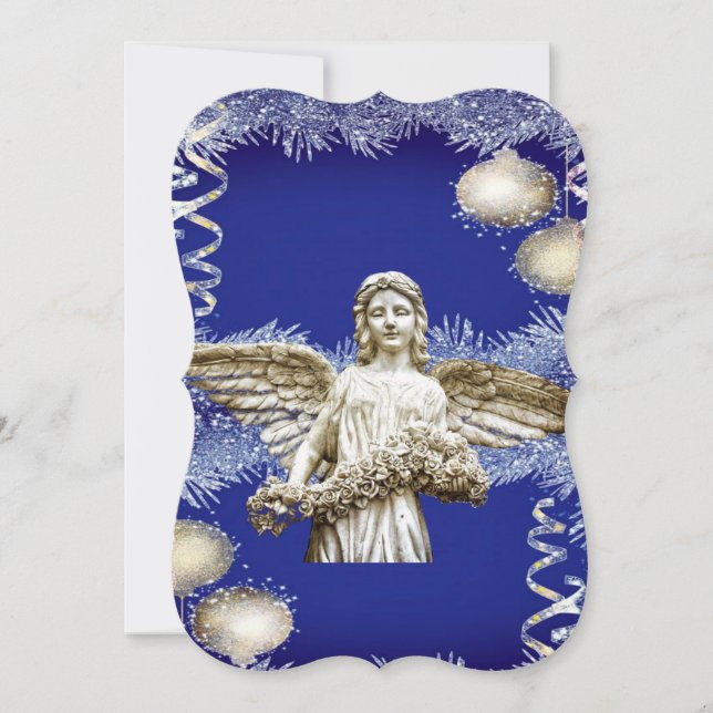 Christmas Flat Greeting Card, Christmas Angel Card (Front)
