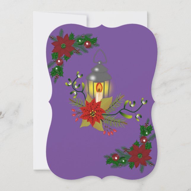 Christmas Flat Greeting Card, Christmas Candle Card (Front)