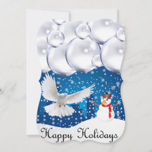 Christmas Flat Greeting Card, Happy Holidays Card