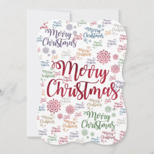 Christmas Flat Greeting Card, Merry Christmas Card