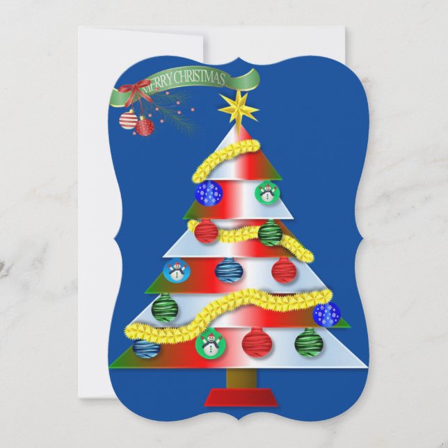 Christmas Flat Greeting Card, Merry Christmas Card (Front)