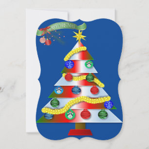 Christmas Flat Greeting Card, Merry Christmas Card