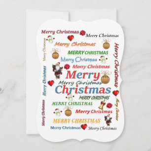 Christmas Flat Greeting Card, Merry Christmas Card