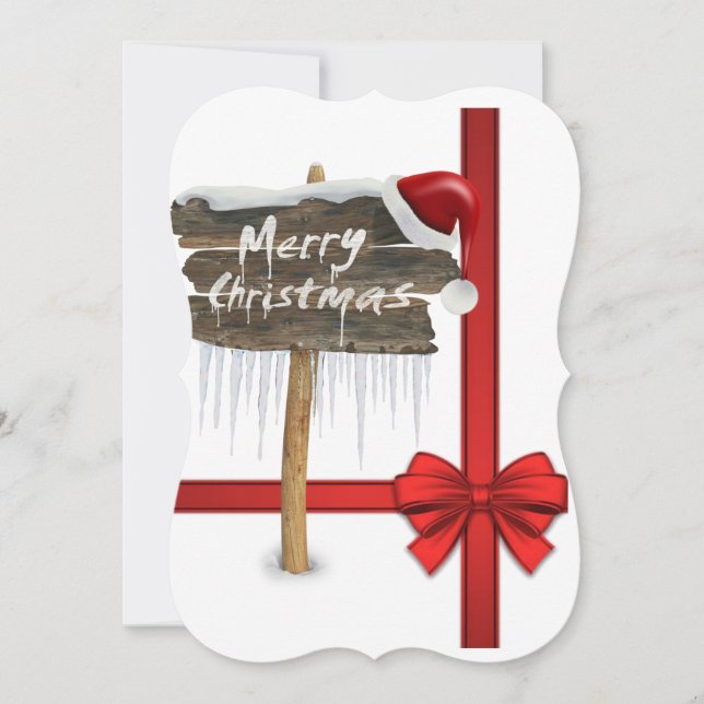 Christmas Flat Greeting Card, Merry Christmas Card (Front)