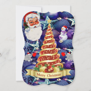 Christmas Flat Greeting Card, Merry Christmas Card