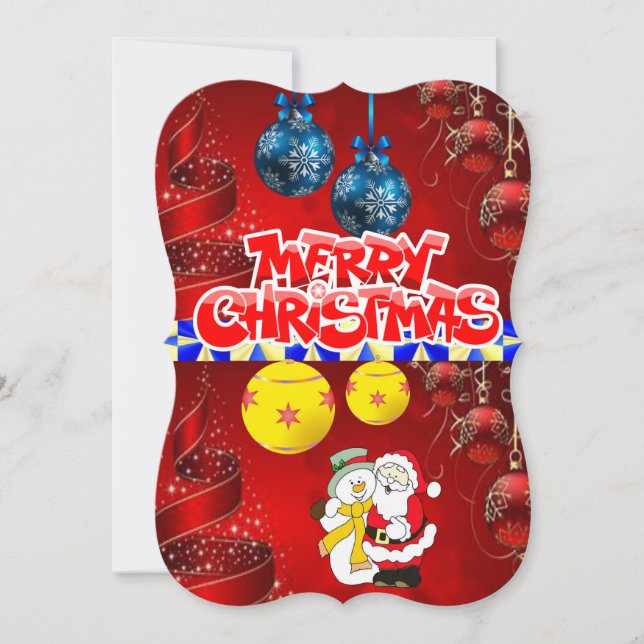 Christmas Flat Greeting Card, Merry Christmas Card (Front)