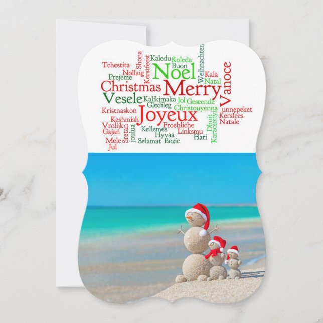 Christmas Flat Greeting Card, Merry Christmas Card (Front)