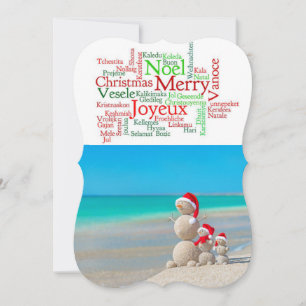 Christmas Flat Greeting Card, Merry Christmas Card