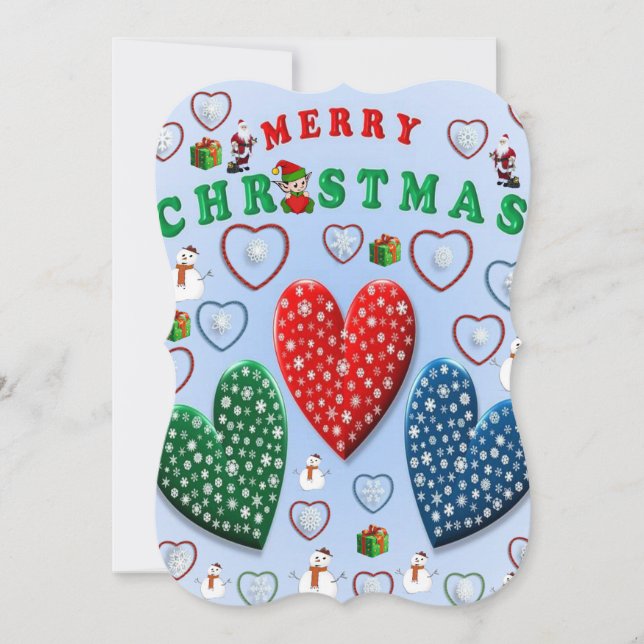 Christmas Flat Greeting Card, Merry Christmas Card (Front)