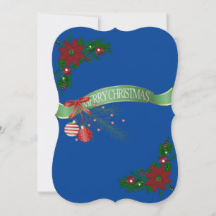 Christmas Flat Greeting Card, Merry Christmas Card