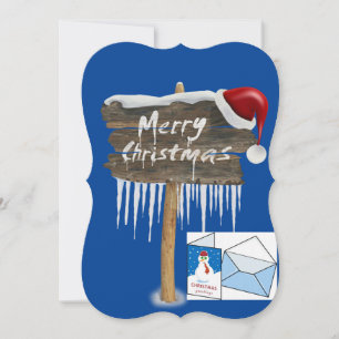 Christmas Flat Greeting Card, Merry Christmas Card