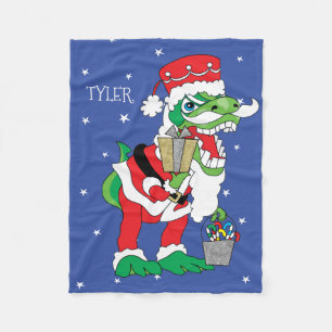 Christmas Fleece Blanket/Small TySantaSaurus Rex