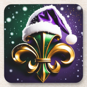 Christmas Fleur De Lis Design Coaster