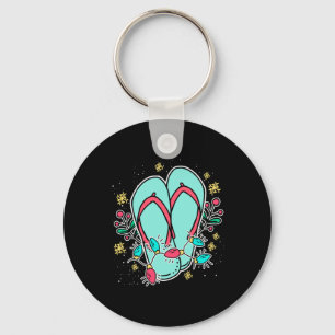 Christmas Flip Flops Hawaiian Summer Christmas In Key Ring