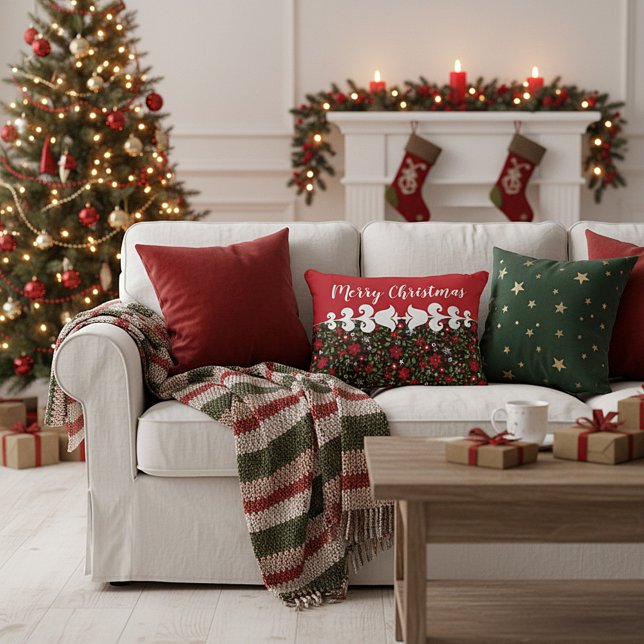 Christmas floral accent pillow (Creator Uploaded)