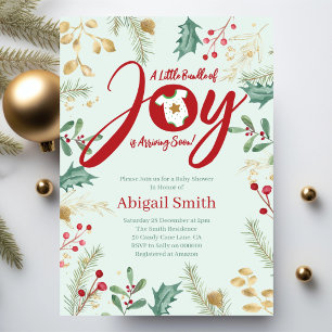 Christmas Floral Baby Shower Invitation