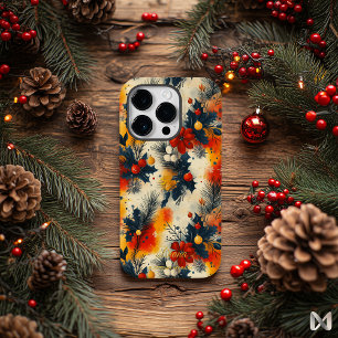 Christmas Floral Botanical Pattern with Name Quote Case-Mate iPhone 14 Pro Case