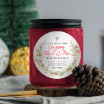 Christmas floral candle ingredients label<br><div class="desc">Pretty Christmas floral watercolor art festive candle round label. Personalise this label with your own product details, ingredients list, and size on the front and your address, website, and barcode or QR code on the reverse. Ideal for small businesses that make candles and require a special Christmas product offering. Give...</div>