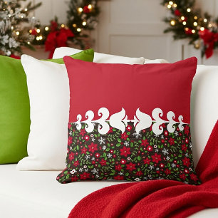 Christmas floral cushion