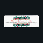 Christmas Floral Elegant Simple Return Address Label<br><div class="desc">Christmas Floral Elegant Simple Return Address</div>