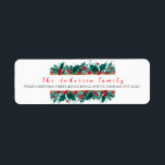 Christmas Floral Elegant Simple Return Address Label<br><div class="desc">Christmas Floral Elegant Simple Return Address</div>