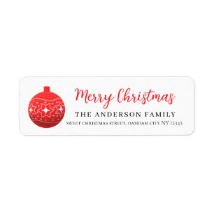 Christmas Floral Elegant Simple Return Address Label